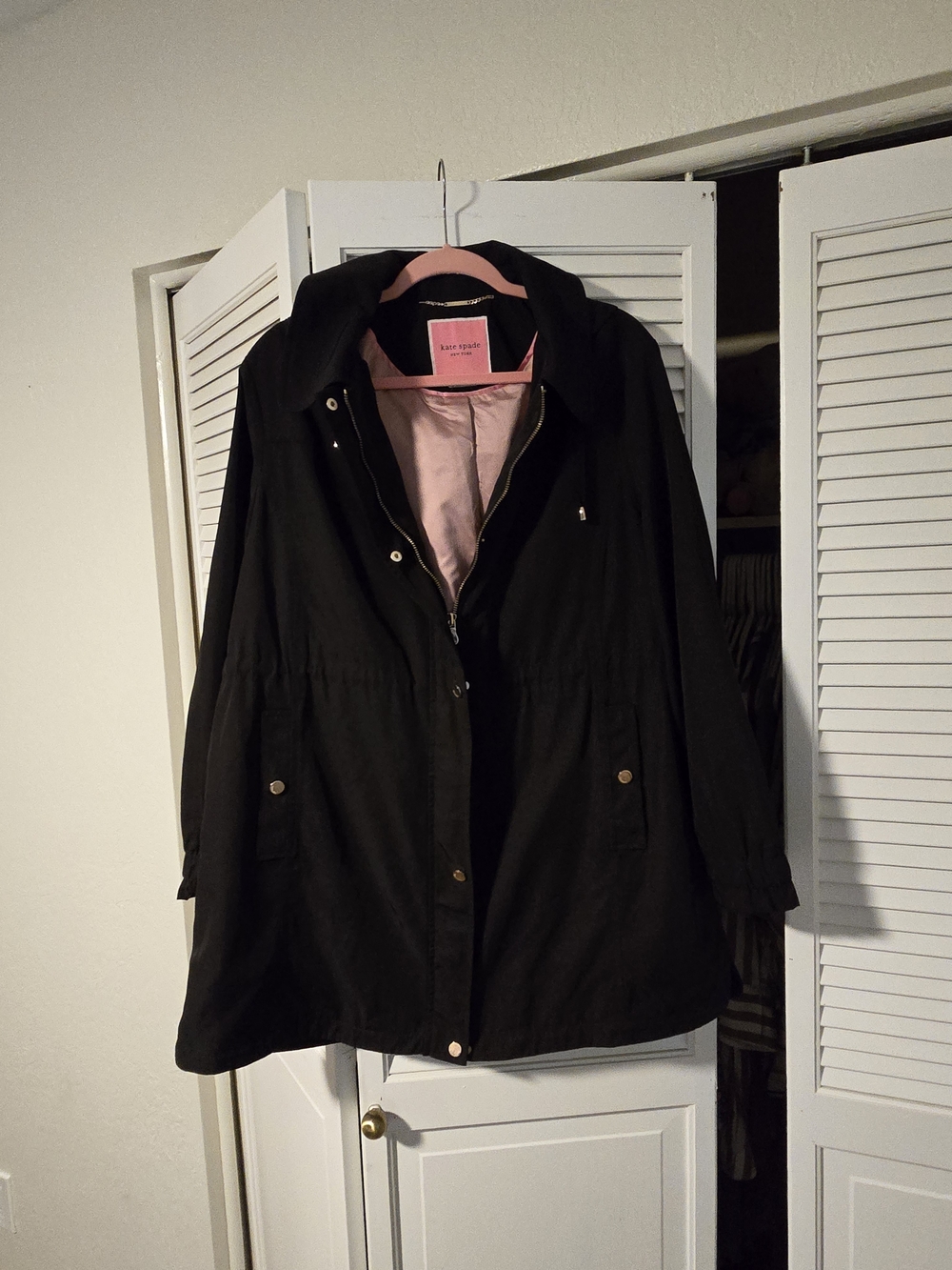Kate Spade Black Women's Coat with Pink Lining